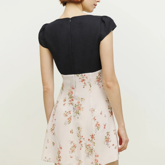 Reformation Linen Black and Floral Tivoli Dress - Picture 7 of 7